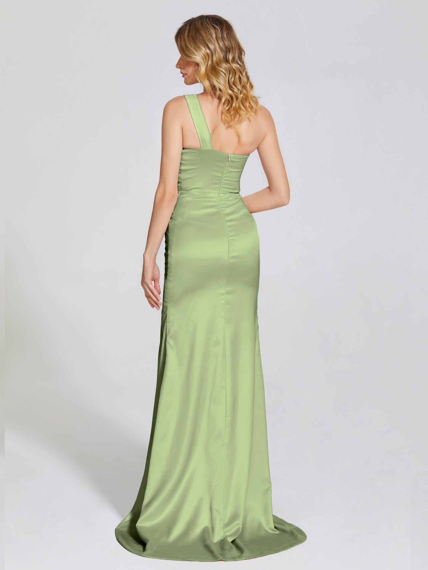 Jayla One-Shoulder Trumpet Soft Satin Bridesmaid Dress