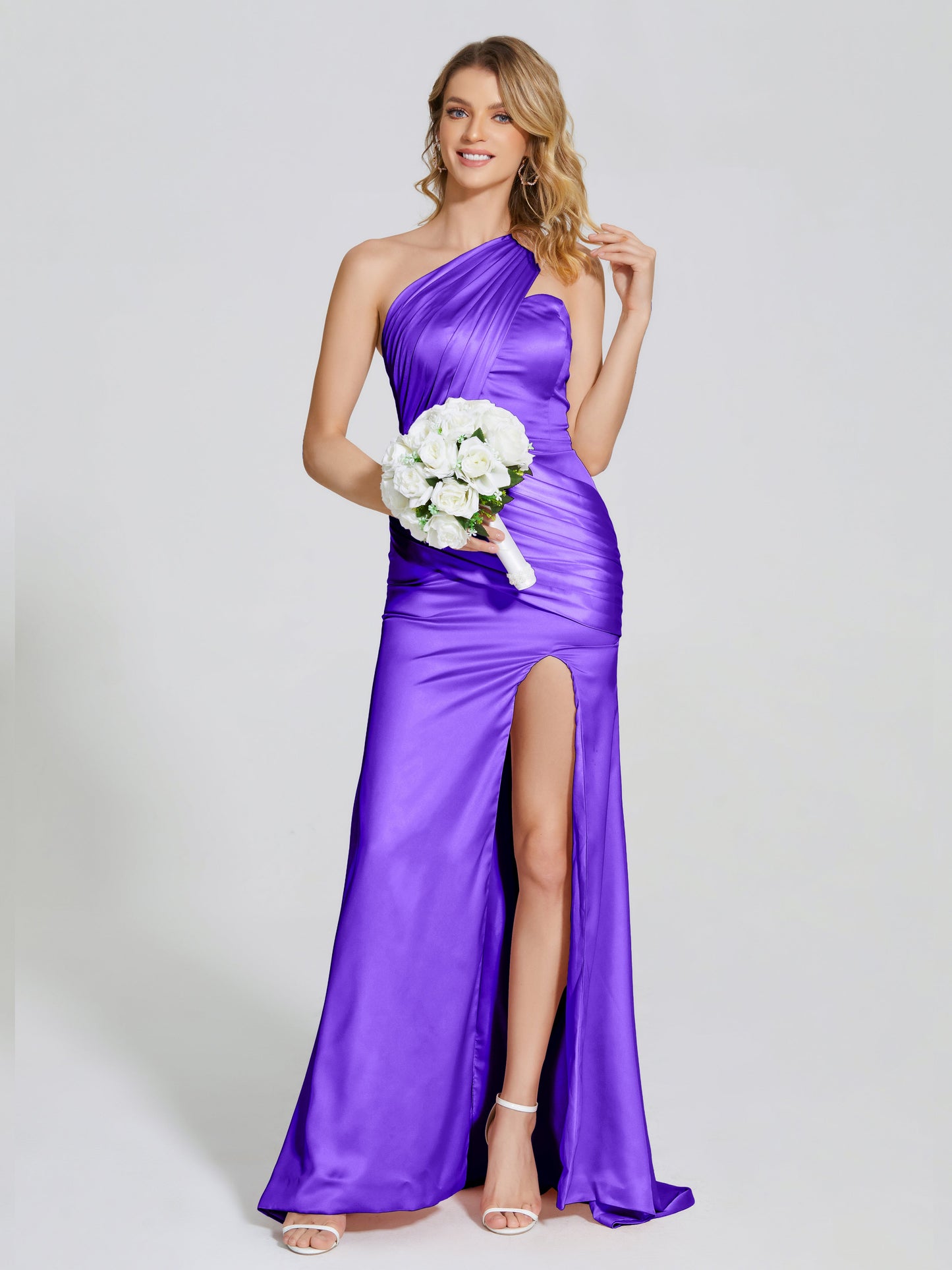 Jayla One-Shoulder Trumpet Soft Satin Bridesmaid Dress