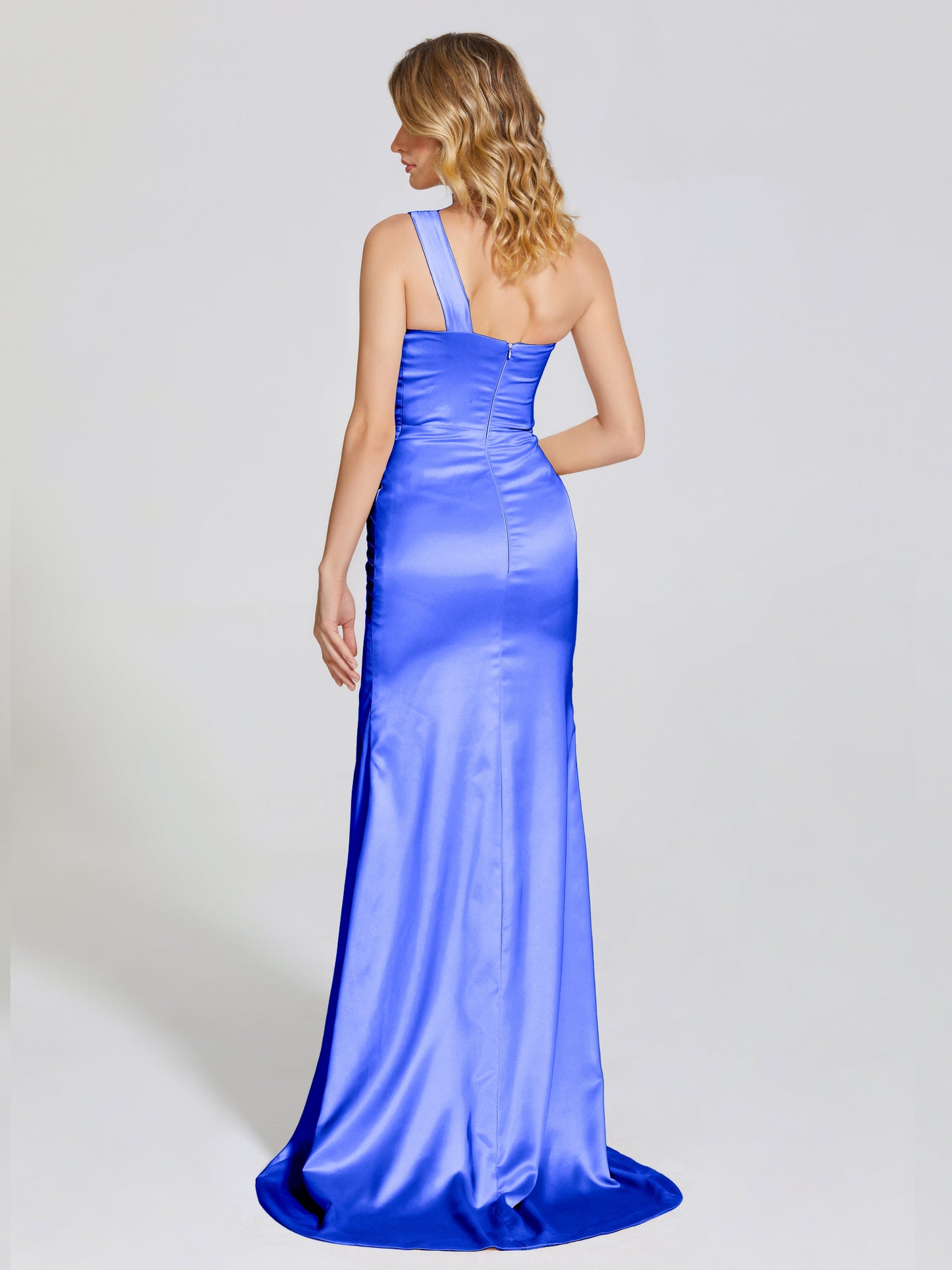 Jayla One-Shoulder Trumpet Soft Satin Bridesmaid Dress