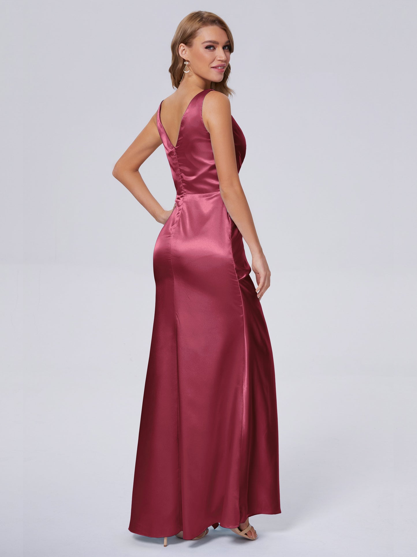 Parker Straps Soft Satin Long Bridesmaid Dresses