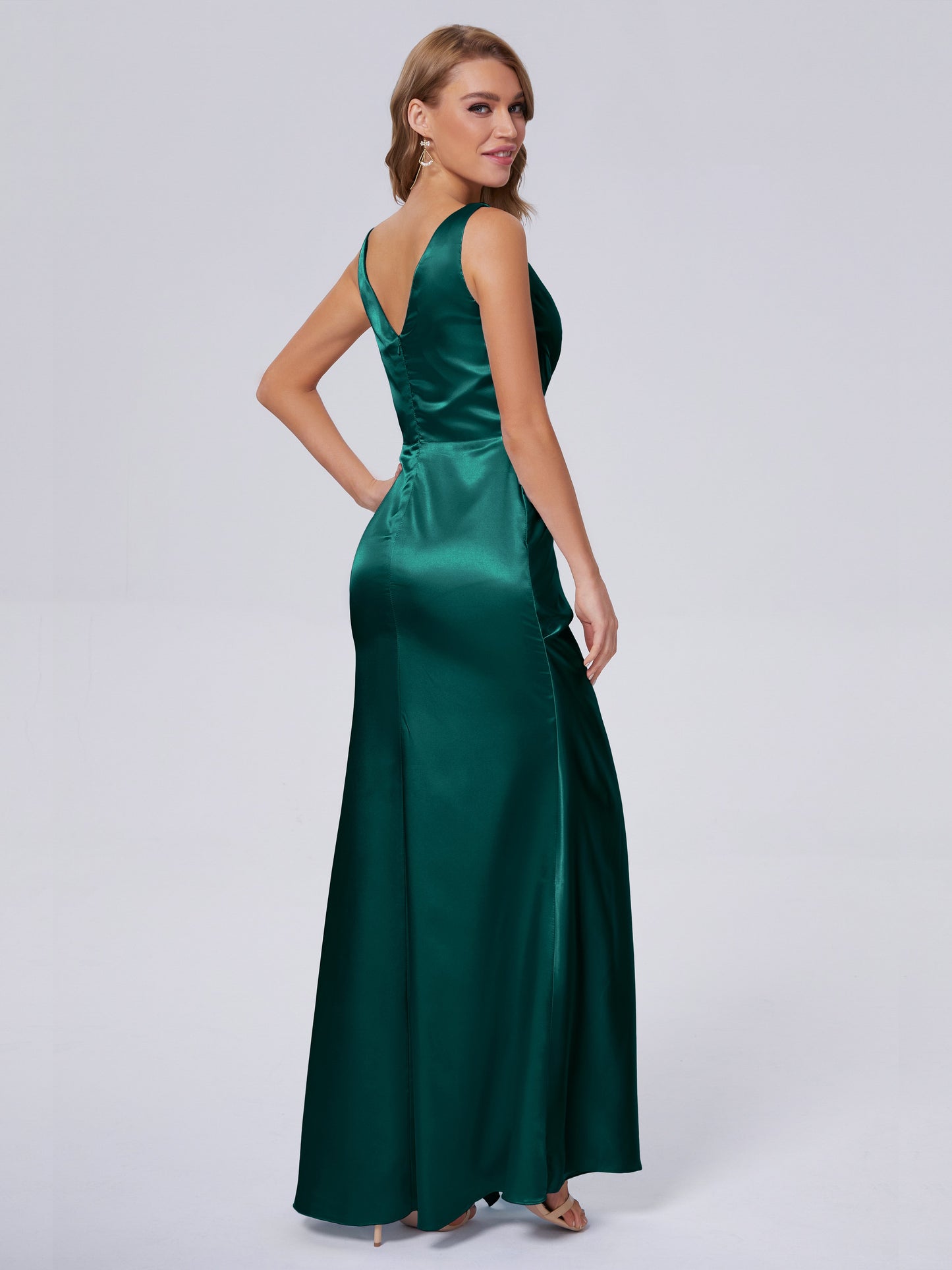 Parker Straps Soft Satin Long Bridesmaid Dresses