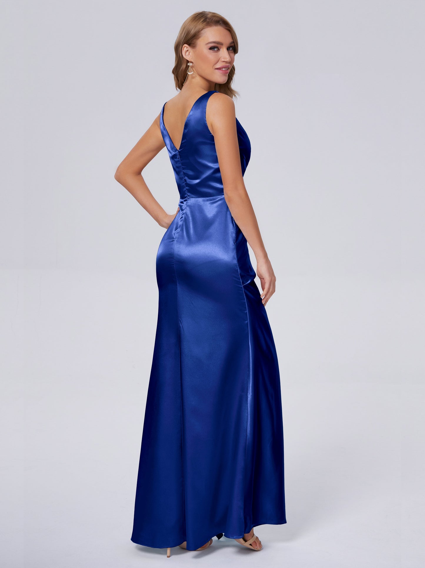 Parker Straps Soft Satin Long Bridesmaid Dresses