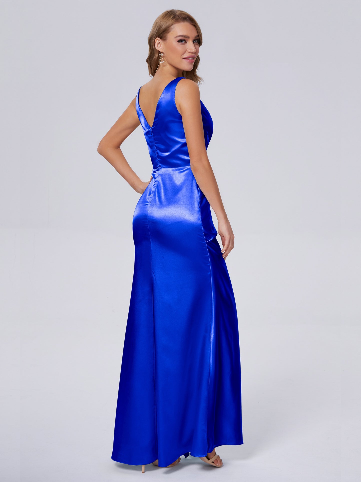 Parker Straps Soft Satin Long Bridesmaid Dresses