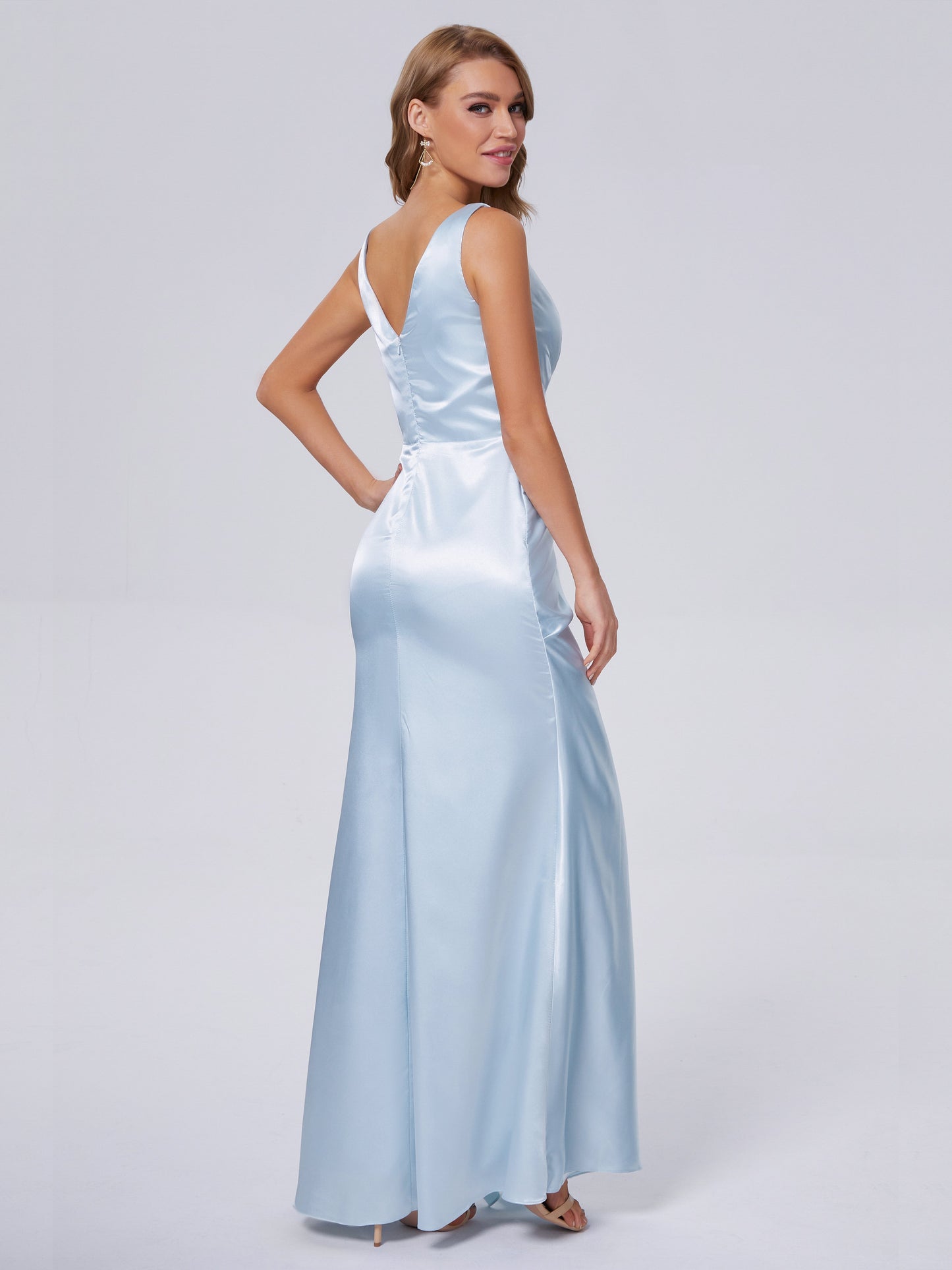Parker Straps Soft Satin Long Bridesmaid Dresses