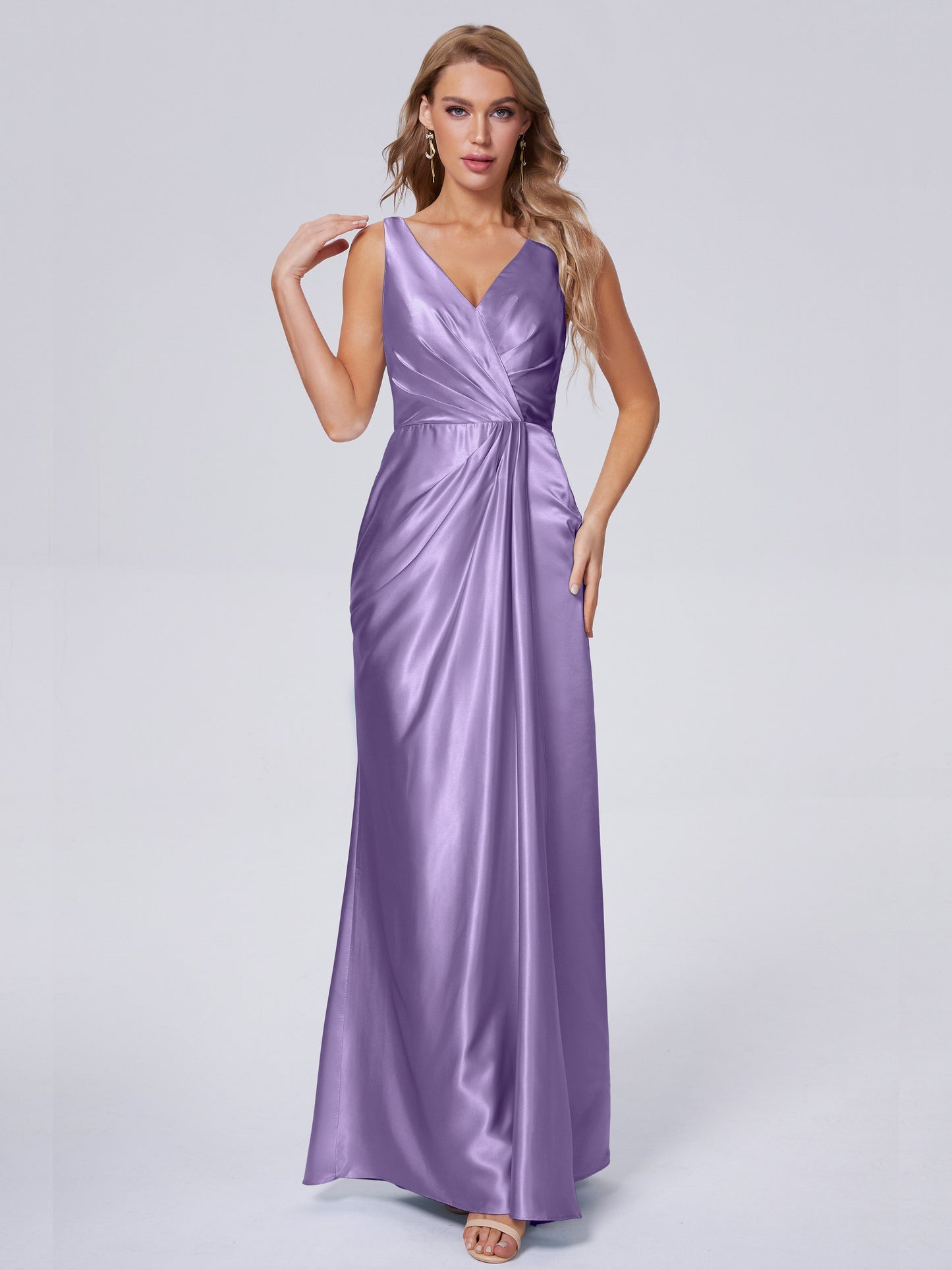 Parker Straps Soft Satin Long Bridesmaid Dresses