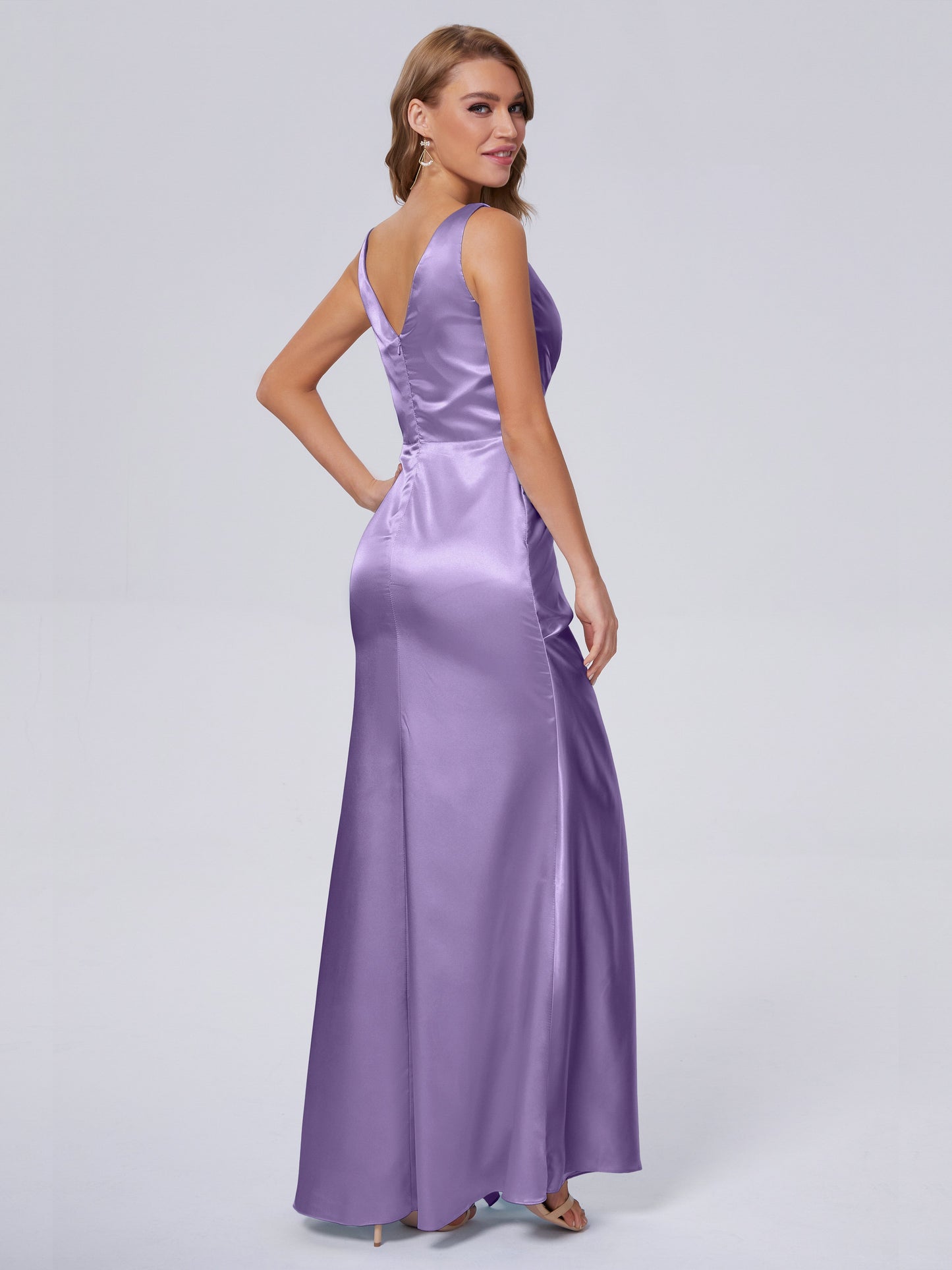 Parker Straps Soft Satin Long Bridesmaid Dresses