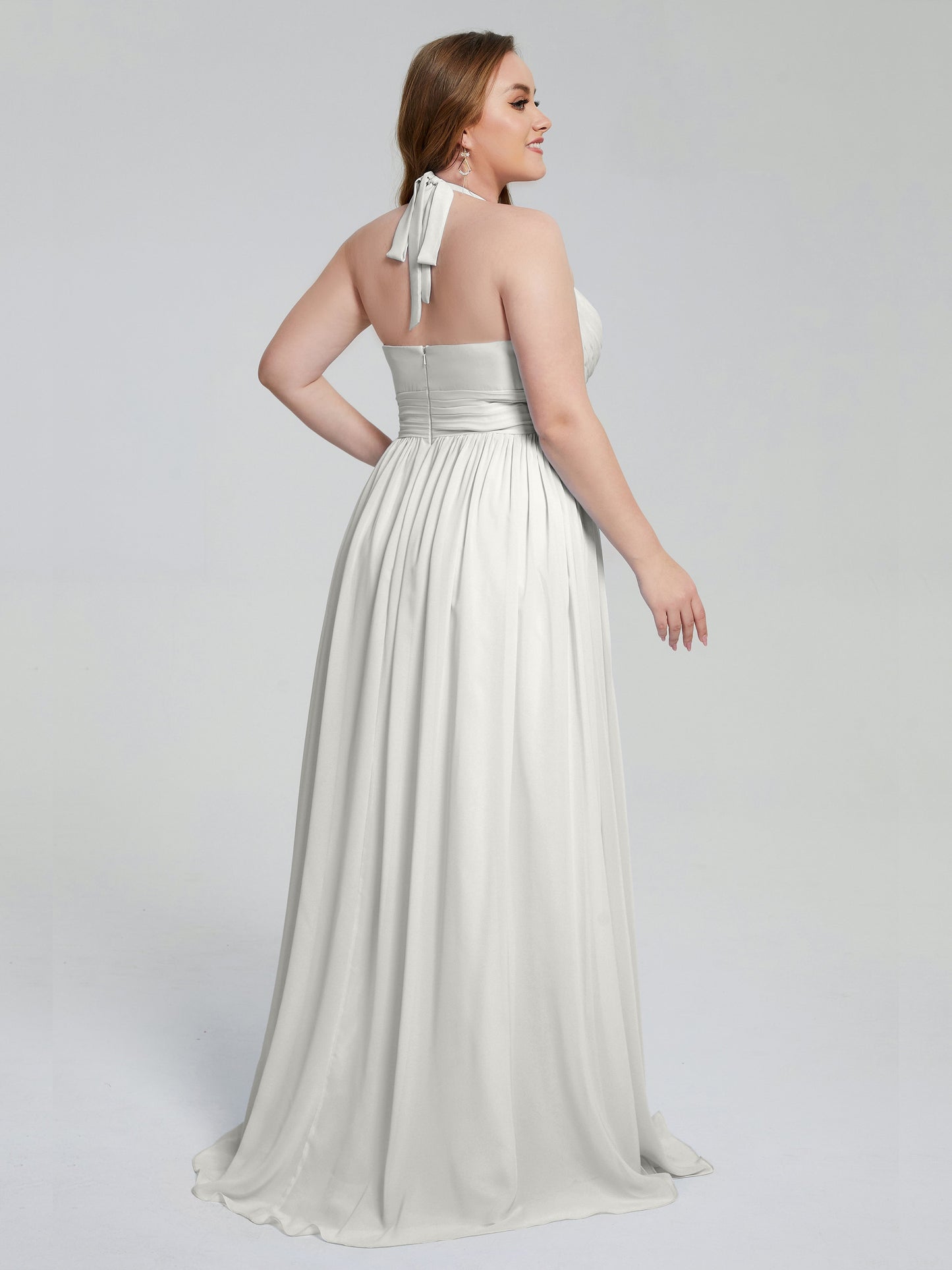Presley Halter Split Plus Size Long Bridesmaid Dresses
