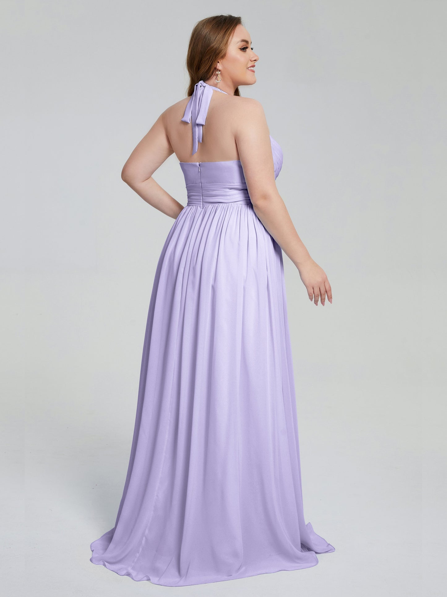 Presley Halter Split Plus Size Long Bridesmaid Dresses
