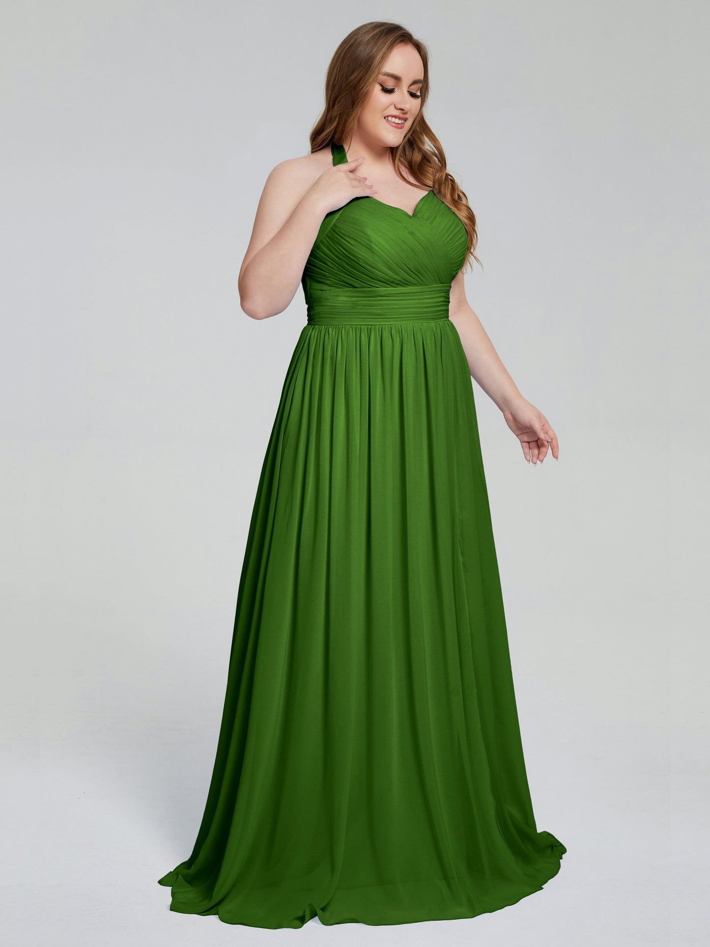 Presley Halter Split Plus Size Long Bridesmaid Dresses