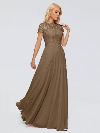 Cicinia Rose A-Line Cap Sleeves Lace Bridesmaid Dresses With Pockets