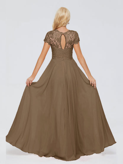 Cicinia Rose A-Line Cap Sleeves Lace Bridesmaid Dresses With Pockets