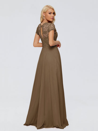 Cicinia Rose A-Line Cap Sleeves Lace Bridesmaid Dresses With Pockets