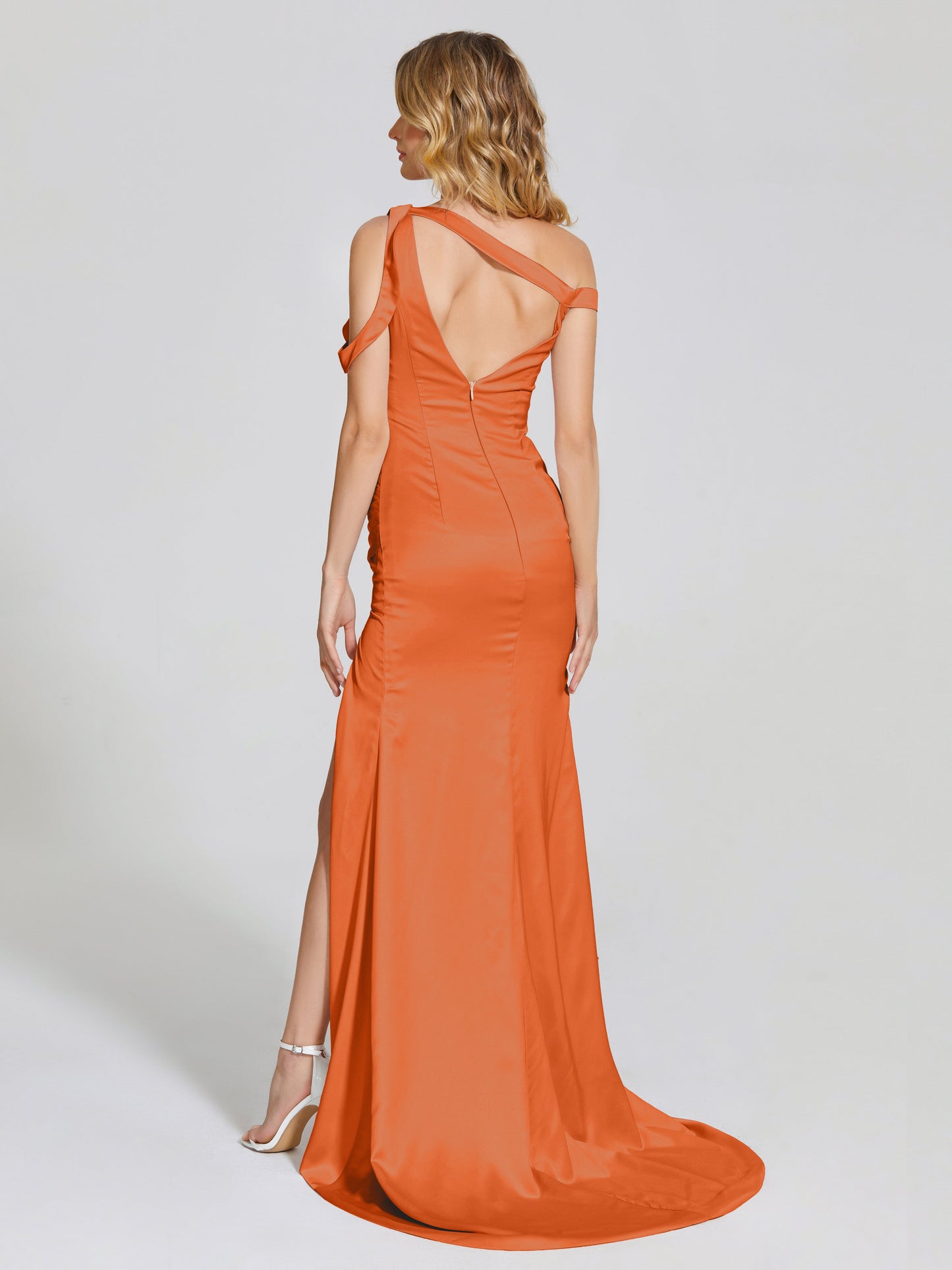 Rosalie Straps Side Slit Soft Satin Bridesmaid Dress
