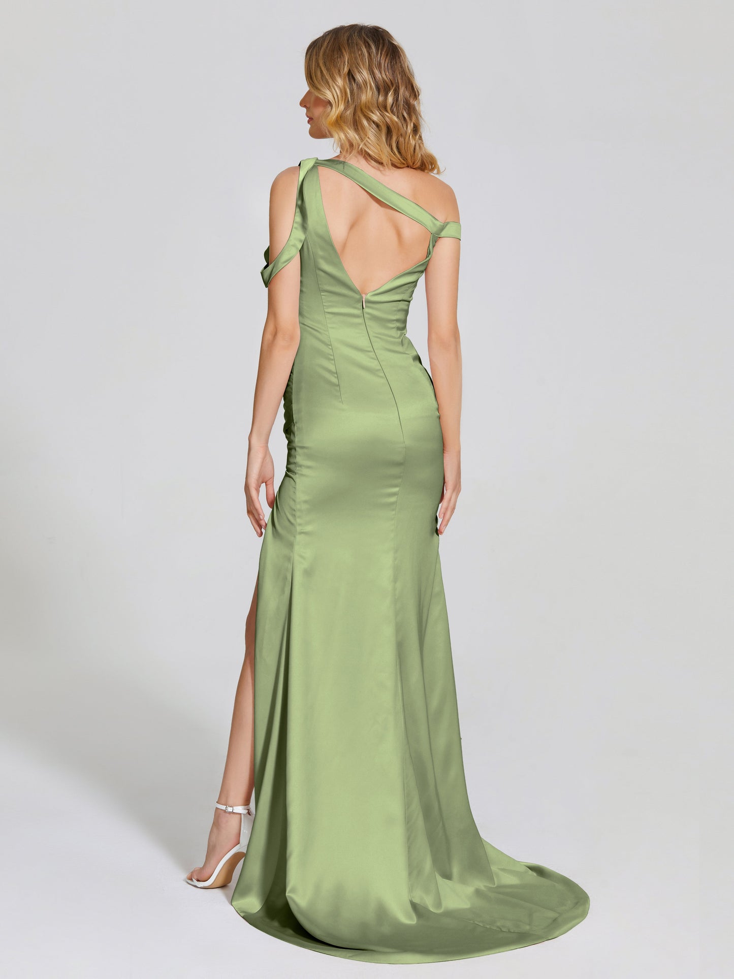 Rosalie Straps Side Slit Soft Satin Bridesmaid Dress