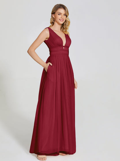 Elliana Straps Tulle Empire Waist Bridesmaid Dress