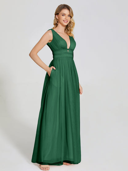Elliana Straps Tulle Empire Waist Bridesmaid Dress