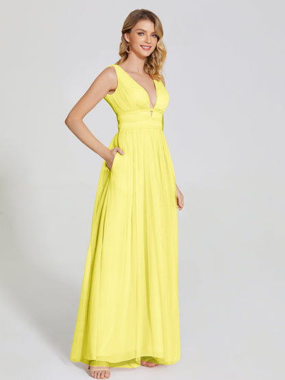Elliana Straps Tulle Empire Waist Bridesmaid Dress