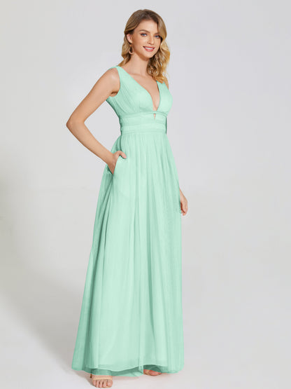Elliana Straps Tulle Empire Waist Bridesmaid Dress