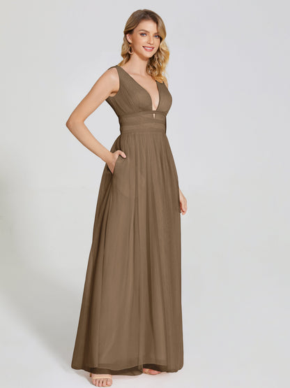 Elliana Straps Tulle Empire Waist Bridesmaid Dress