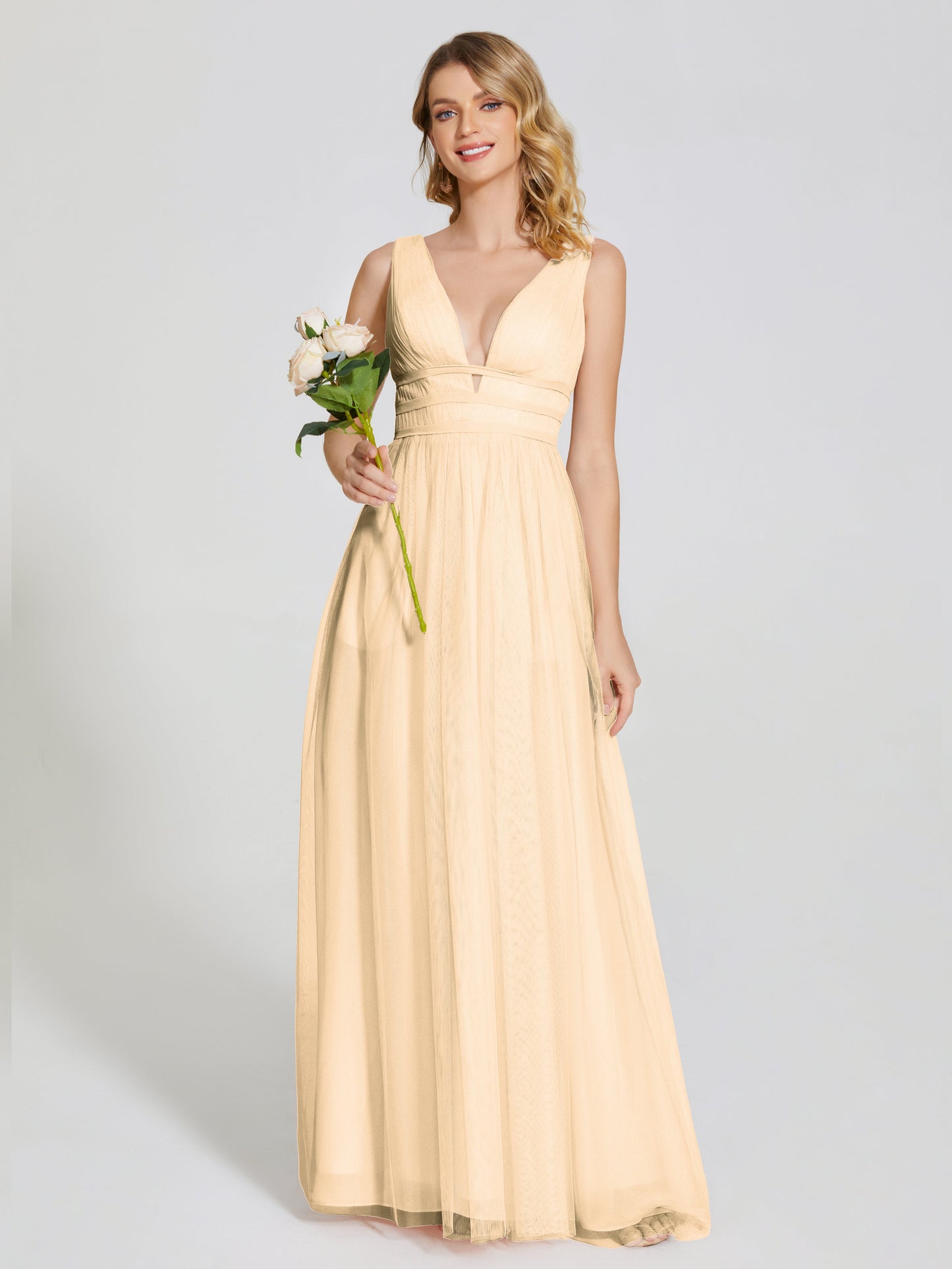 Elliana Straps Tulle Empire Waist Bridesmaid Dress