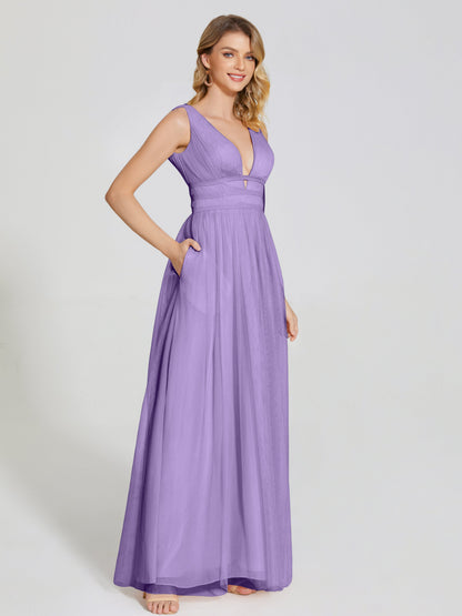 Elliana Straps Tulle Empire Waist Bridesmaid Dress