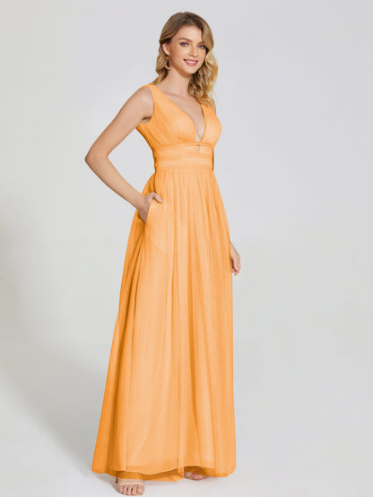 Elliana Straps Tulle Empire Waist Bridesmaid Dress
