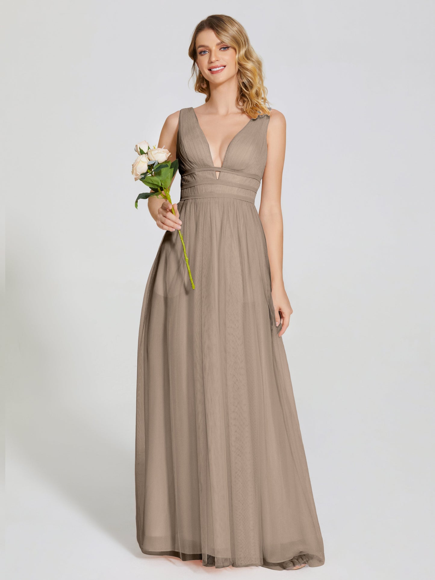 Elliana Straps Tulle Empire Waist Bridesmaid Dress