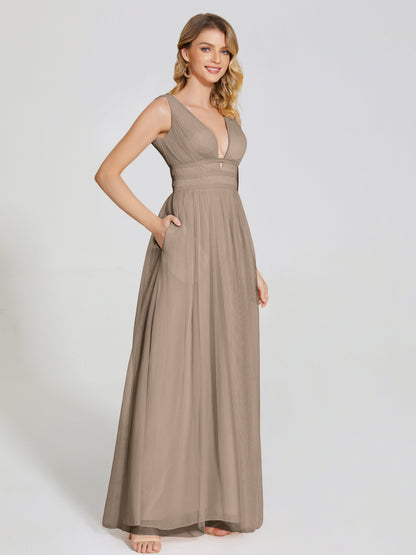 Elliana Straps Tulle Empire Waist Bridesmaid Dress