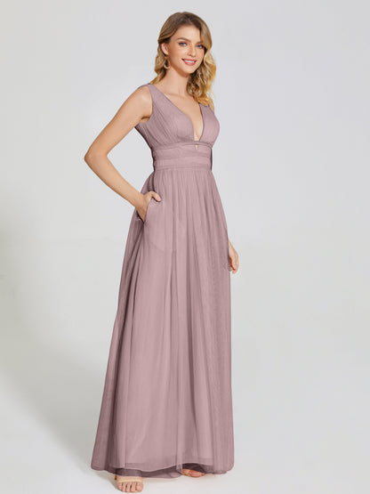 Elliana Straps Tulle Empire Waist Bridesmaid Dress