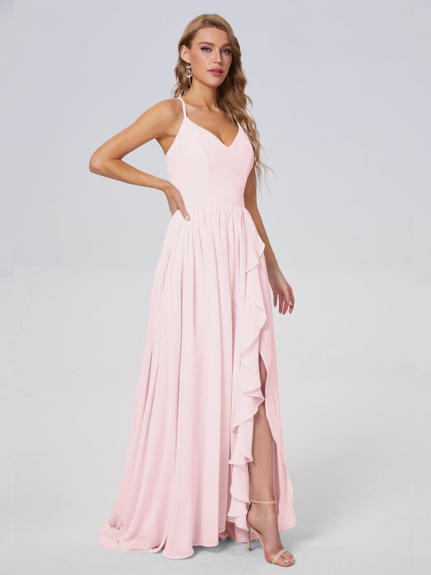 Teagan Elegant Straps Chiffon Long Bridesmaid Dresses