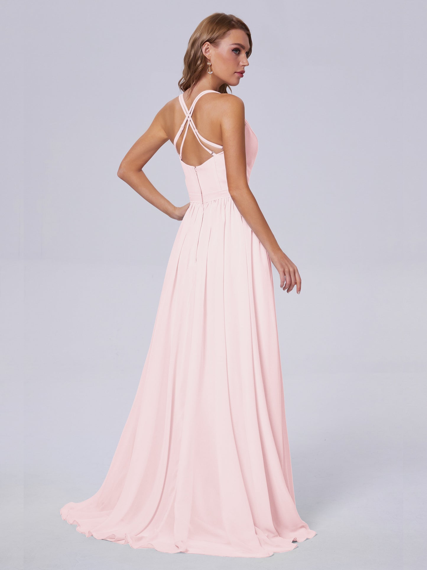 Teagan Elegant Straps Chiffon Long Bridesmaid Dresses
