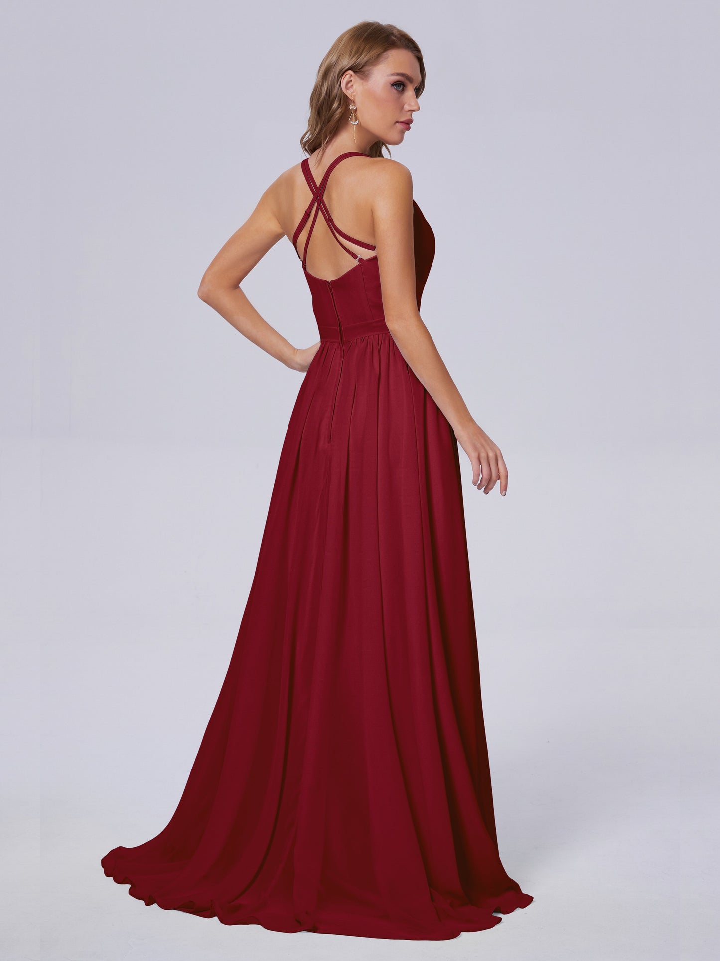 Teagan Elegant Straps Chiffon Long Bridesmaid Dresses