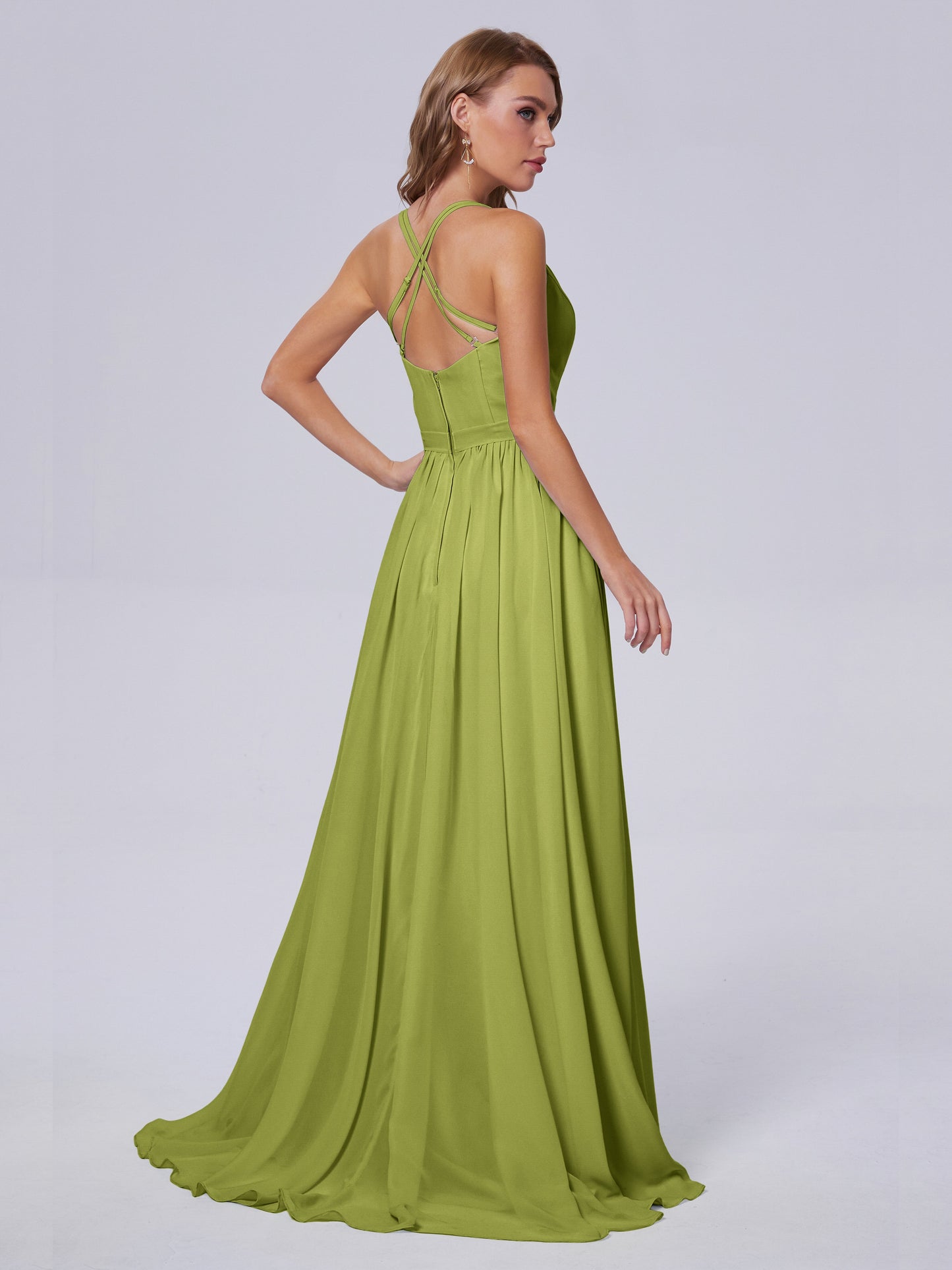 Teagan Elegant Straps Chiffon Long Bridesmaid Dresses