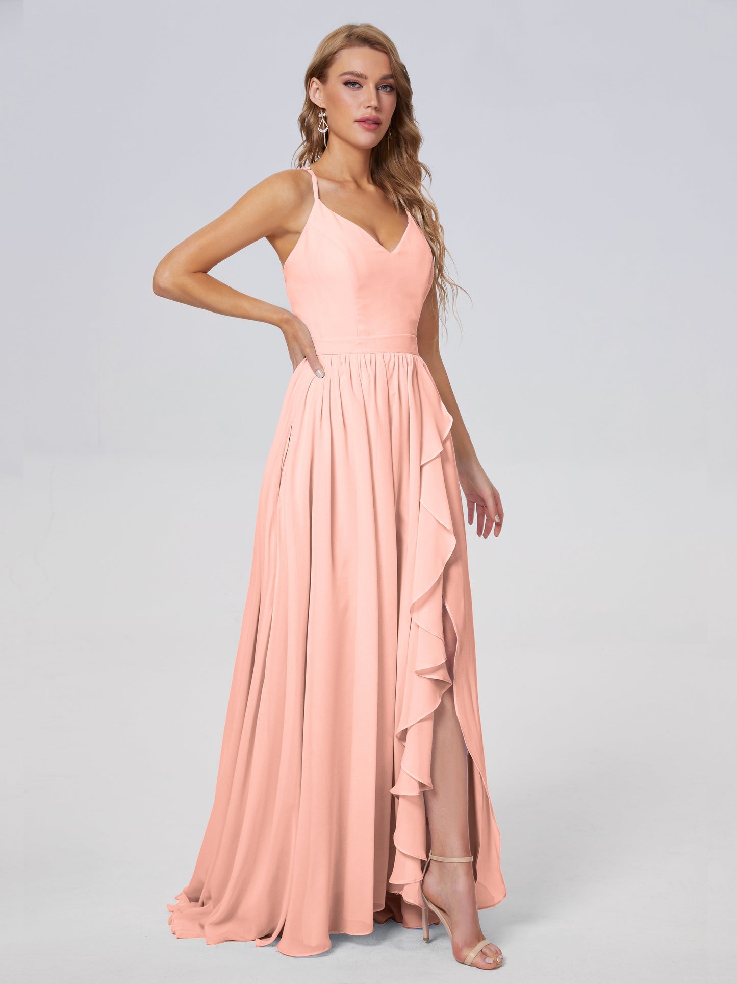Teagan Elegant Straps Chiffon Long Bridesmaid Dresses
