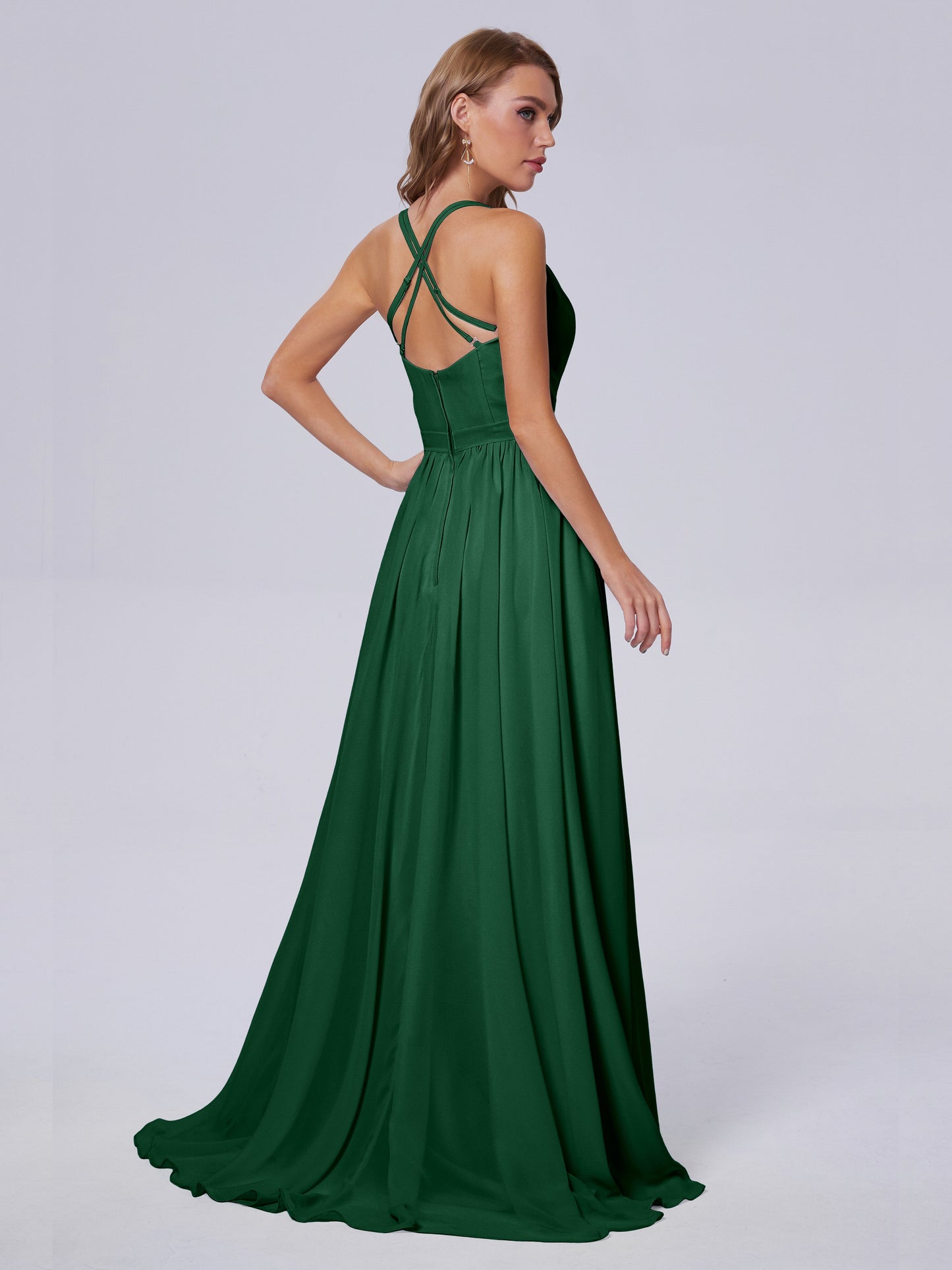Teagan Elegant Straps Chiffon Long Bridesmaid Dresses