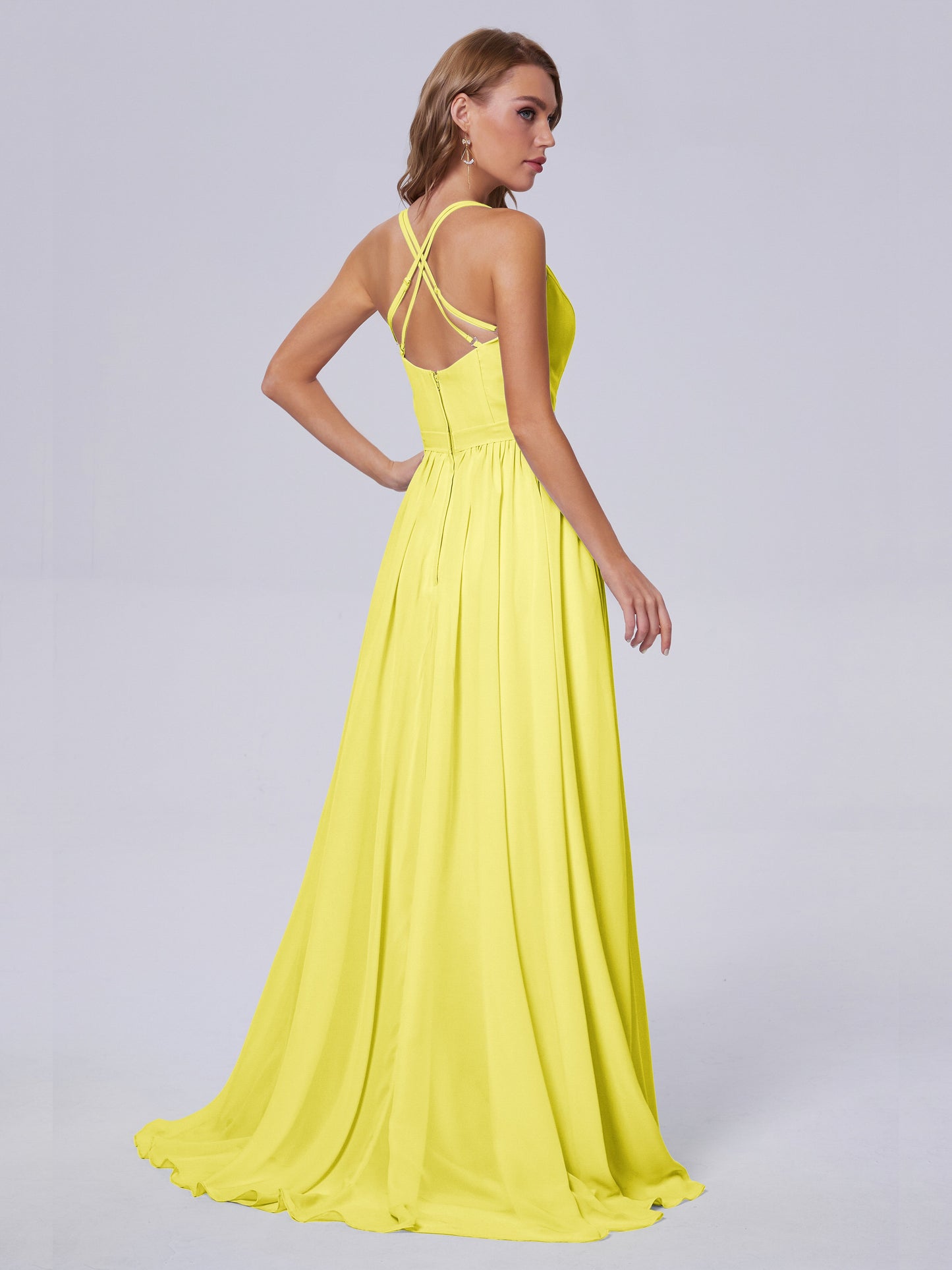 Teagan Elegant Straps Chiffon Long Bridesmaid Dresses