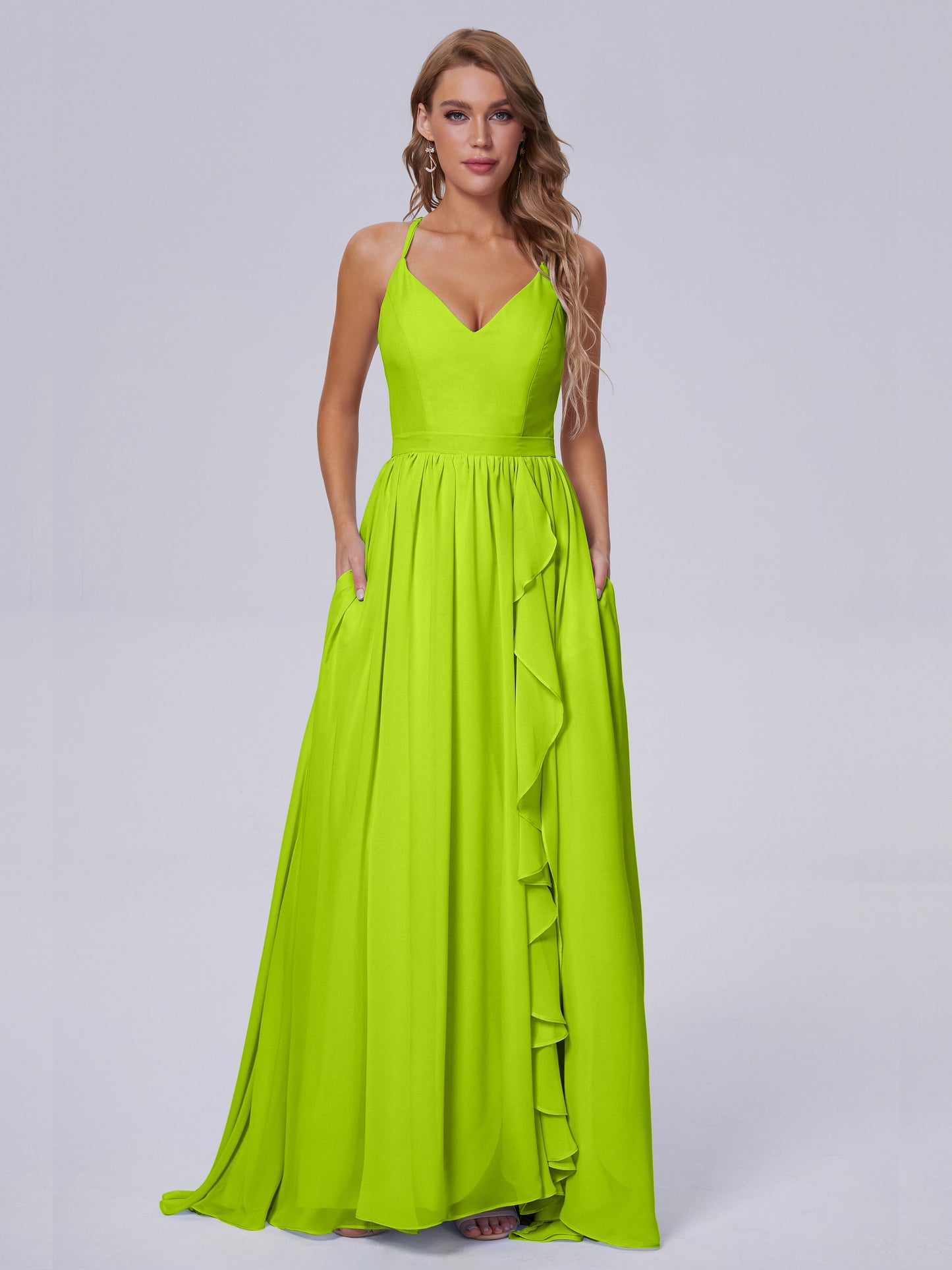 Teagan Elegant Straps Chiffon Long Bridesmaid Dresses