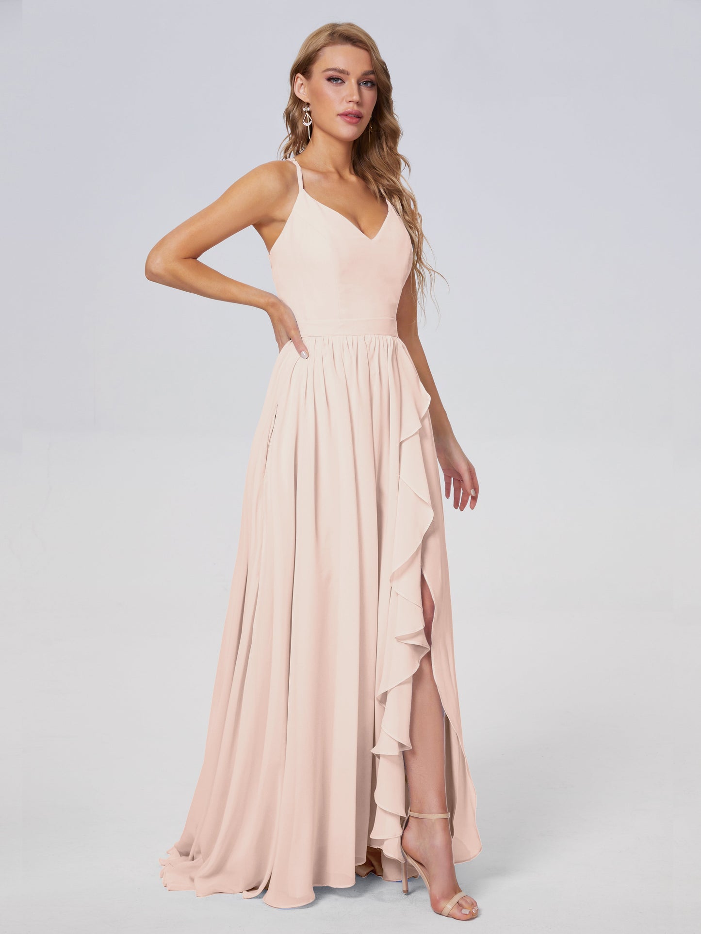 Teagan Elegant Straps Chiffon Long Bridesmaid Dresses