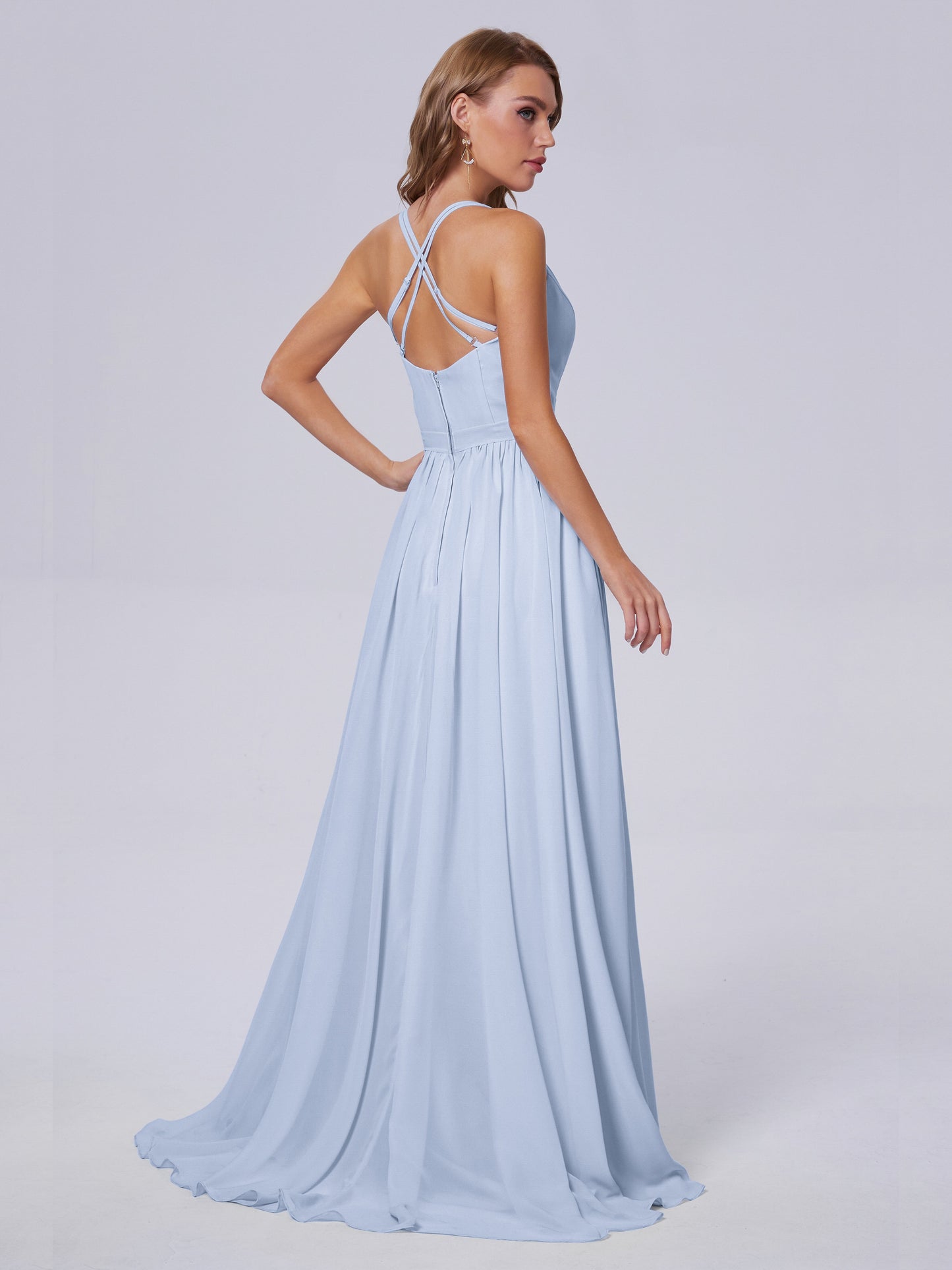 Teagan Elegant Straps Chiffon Long Bridesmaid Dresses
