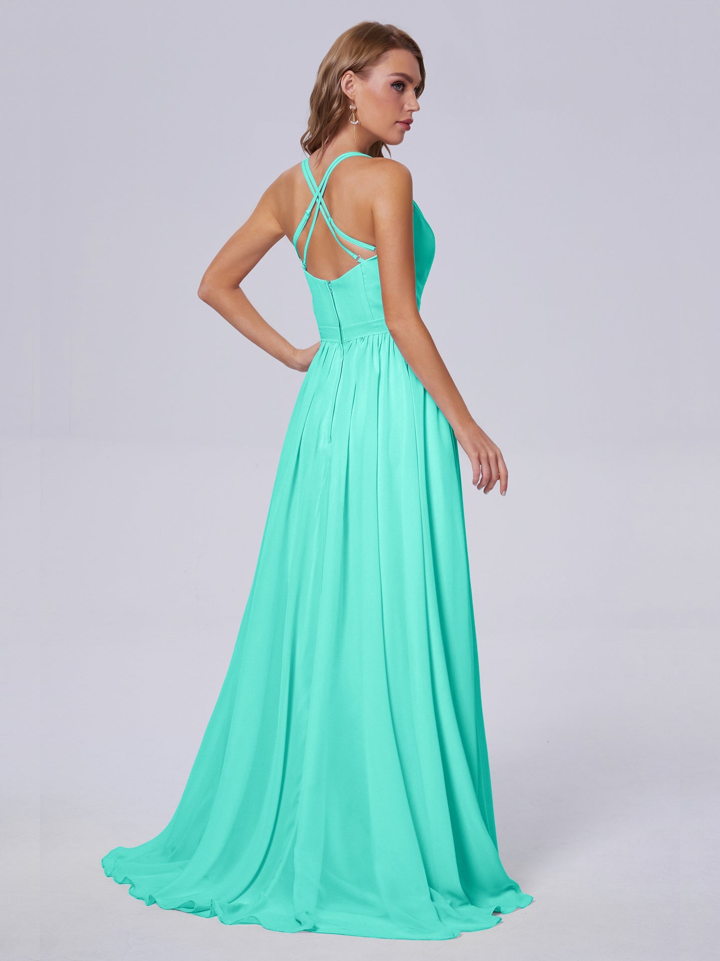 Teagan Elegant Straps Chiffon Long Bridesmaid Dresses