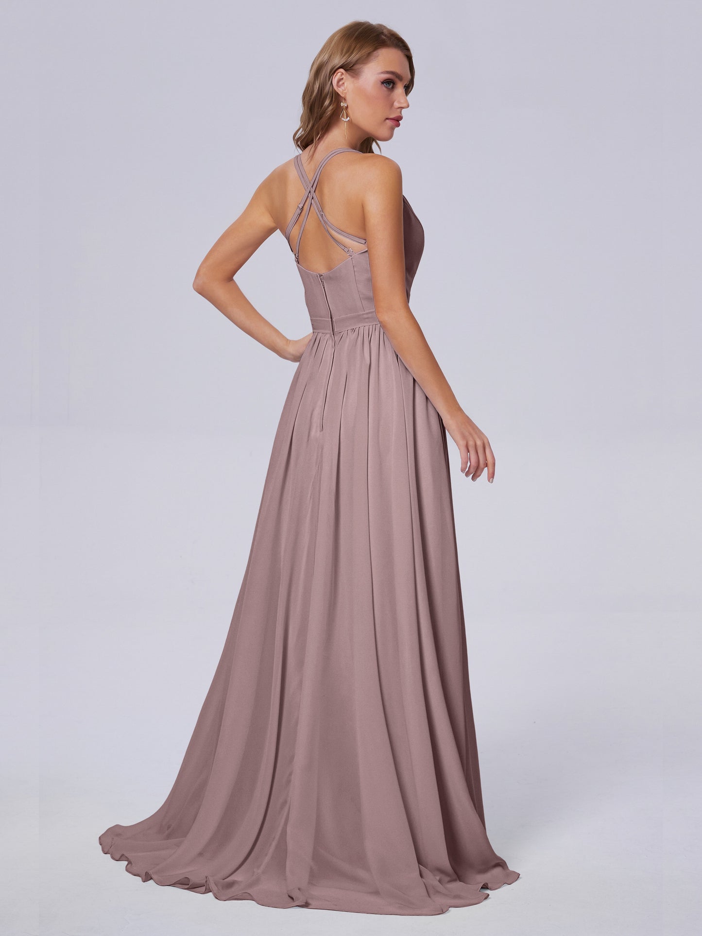 Teagan Elegant Straps Chiffon Long Bridesmaid Dresses