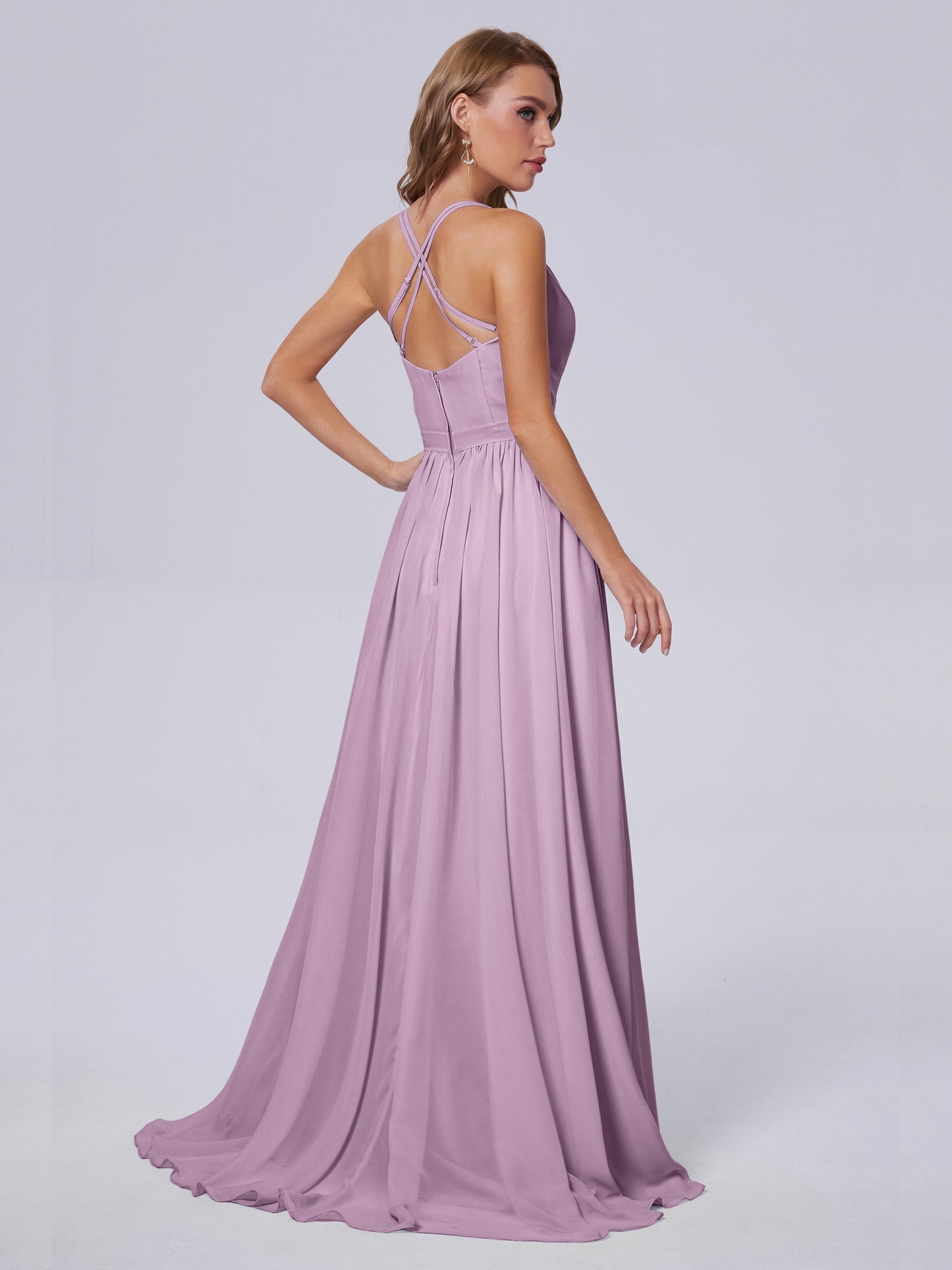 Teagan Elegant Straps Chiffon Long Bridesmaid Dresses