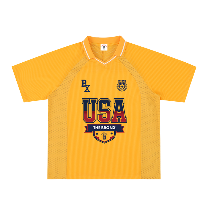 USA x Bronx Native Striped V-Neck Soccer Jersey product image 1 of 2 by Bronx Native