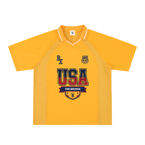 USA x Bronx Native Striped V-Neck Soccer Jersey product image 1 of 2 by Bronx Native